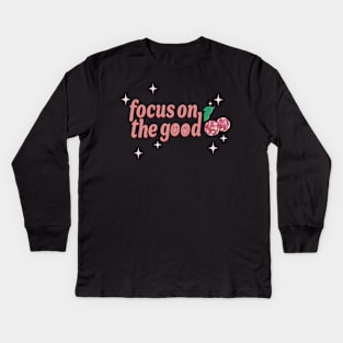 Focus On The Good Disco Cherries Kids Long Sleeve T-Shirt